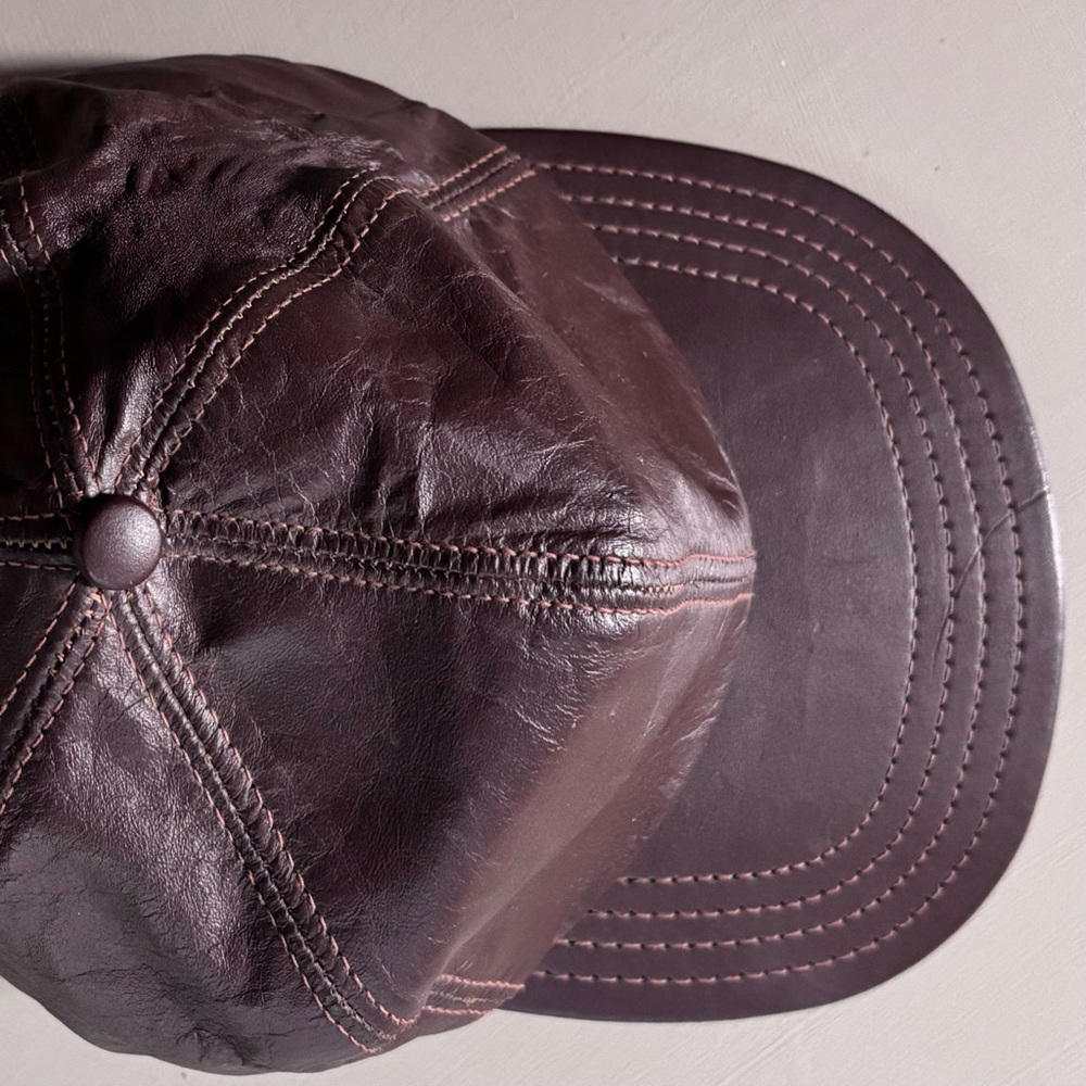 Made In USA Genuine Leather Baseball Cap Retro Streetwear Fashion Unisex Hat